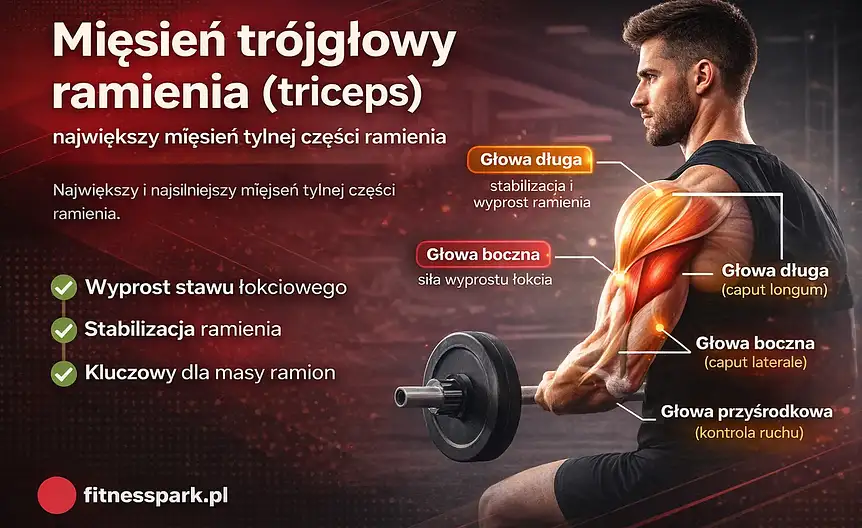 Triceps budowa i funkcje miesnia trojglowego ramienia